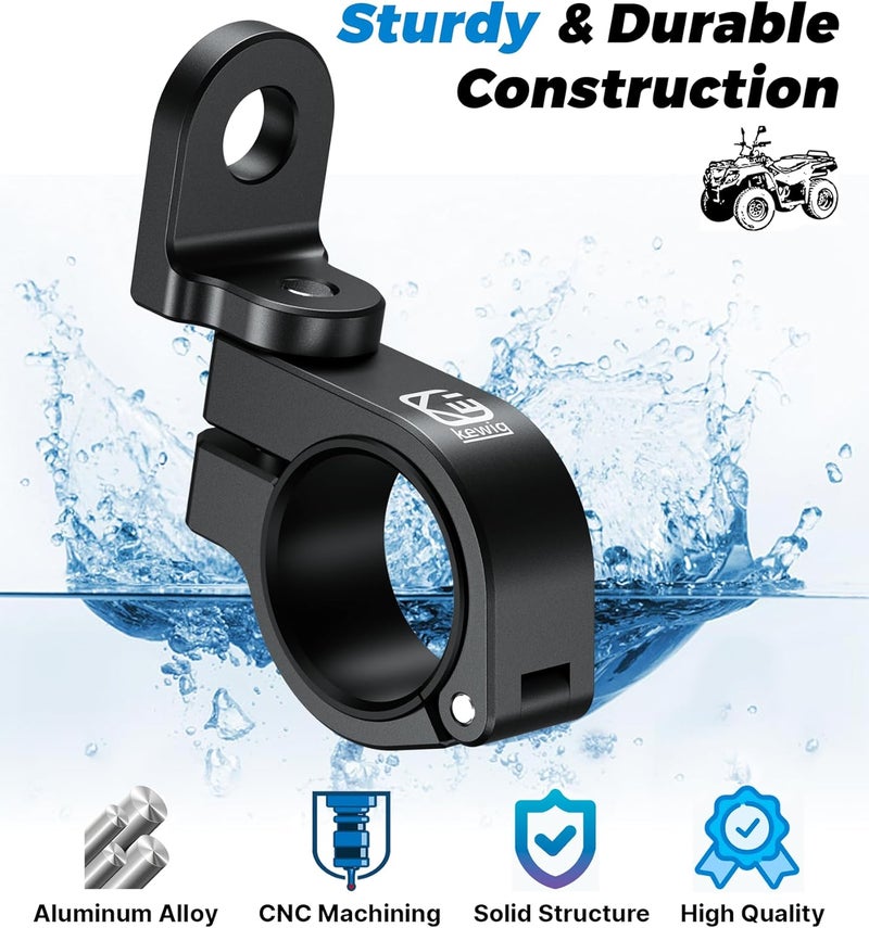 VAZESWIN ATV Whip Light Mount, Solid Aluminum Alloy Whip Flag Mount, 360° Rotating Adjustable Light Bar Mounting Bracket for ATV UTV Motorcycle 0.875"/1"/1.125"/1.26"/1.375" Handlebar Roll Bar (1 PC) - Image 2